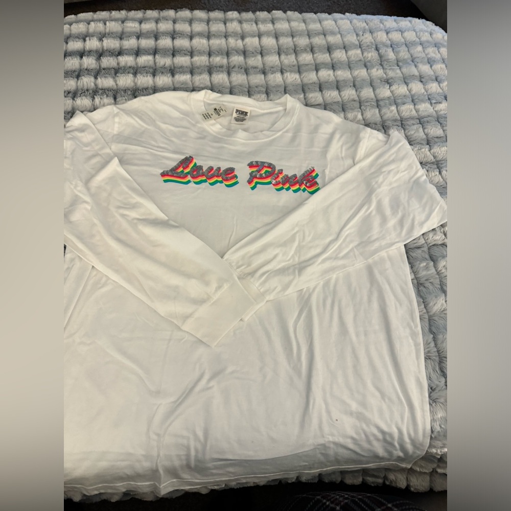 Pink long sleeve campus tee